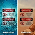 thumbnail image 5 of (2 Pack) Boiler Room Bilingual OSHA Danger Sign 10 Inch X 14 Inch Vinyl Label Decal Sticker Weather Resistant, UV Protected for Workplace, Business, and Construction Site, Made in the, 5 of 7