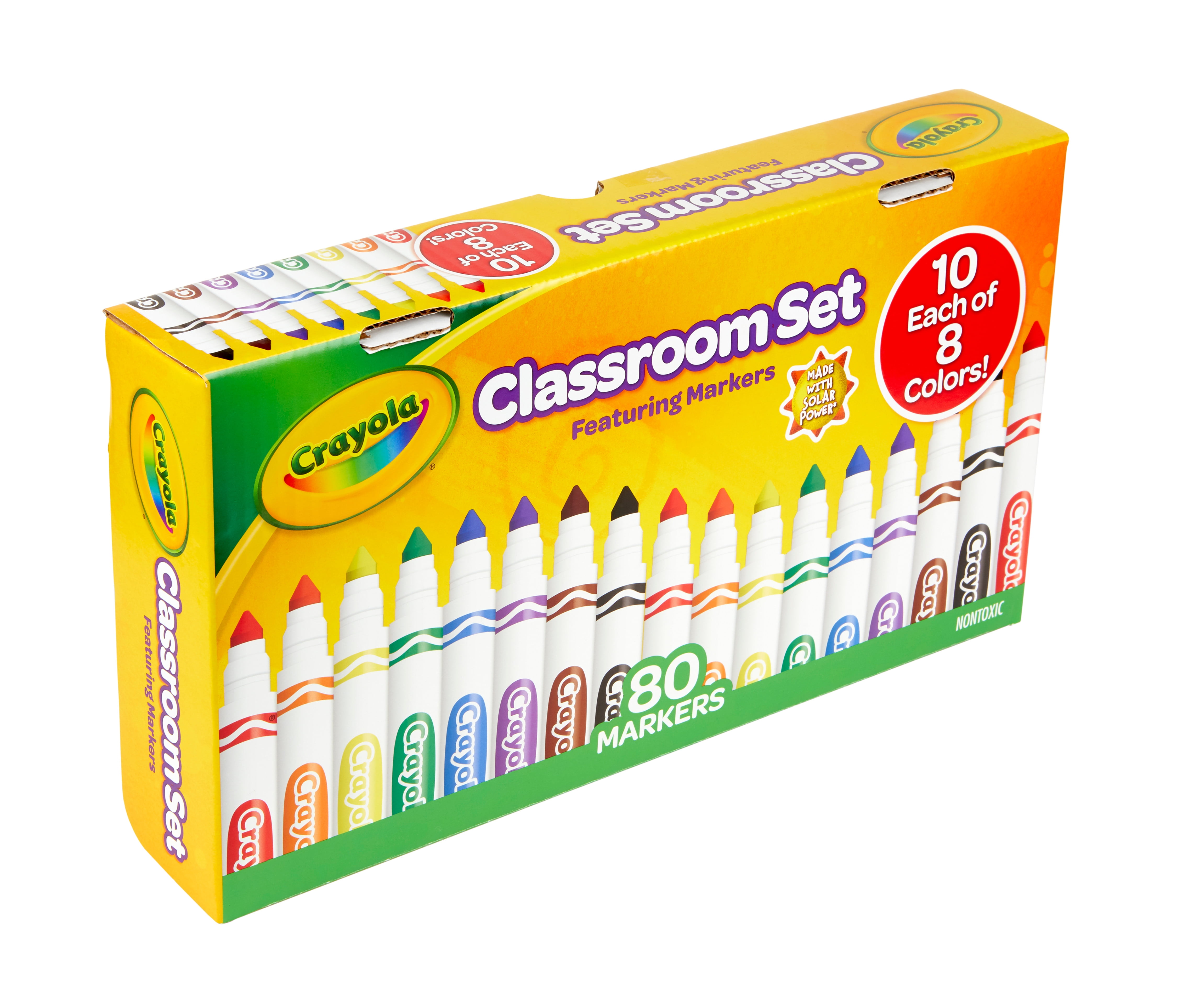 Crayola Fabric Marker Classpack, Broad Bullet Tip, Assorted Colors, 80/Set  (588215)