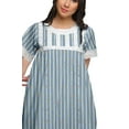 thumbnail image 5 of Moomaya Printed Short Sleeve Maxi Nightdress Button Down Cotton Sleepwear Gown, 5 of 6