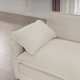 thumbnail image 2 of Modern L Shape Modular Sectional Sofa with 4 Seaters in Light Beige Corduroy Fabric, 2 of 16