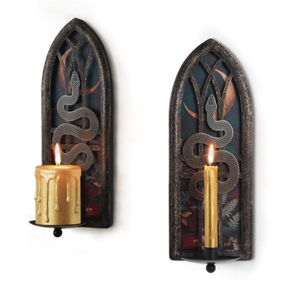 Apliques de Pared para Velas AimtoHome Gótico de Hierro Juego de 2