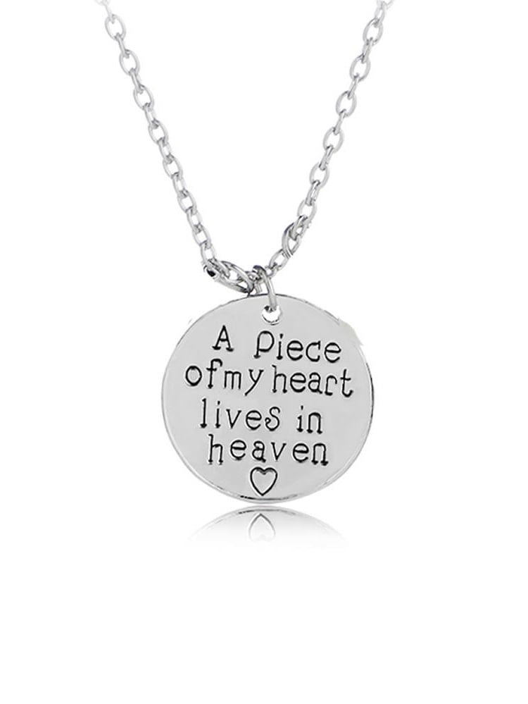 Memorial JewelryMemorial NecklaceA Piece of my Heart is in HeavenMissing Loved Ones JewelryNecklaceRemembrance Jewelry