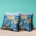 thumbnail image 4 of Hawaii Floral Oil Duo Throw Pillow in White Green 16x16, 4 of 5