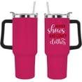 thumbnail image 1 of 40 oz Tumbler Pink Tumbler Murder Shows And Comfy Clothes Tumbler with Lid and Straw Insulated Tumblers Stainless Steel Tumbler （1pc）, 1 of 7