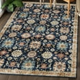 thumbnail image 4 of ReaLife Machine Washable Rug - Stain Resistant, Non-Shed - Eco-Friendly, Padded, Family & Pet Friendly - Made from Premium Recycled Fibers - Bryn Vintage Distressed - Blue Brick Gold, 2'6" x 8', 4 of 5