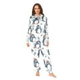 thumbnail image 4 of Adult Christmas Onesie Cute Penguins Zipper One-Piece Pajamas Unisex with Pockets, 4 of 6