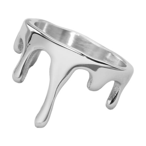Anillo de mujer novedoso y elegante, accesorio de disfraz para fiesta de aniversario de boda. Color Acero Talla 8