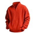 thumbnail image 5 of Teyfeniy Boys Girls Waffle Knit Jacket Zip up Solid Color Long Sleeve Outerwear Fashion Fall Winter Hoodless Casual Loose Coats for Kids Unisex, 5 of 10