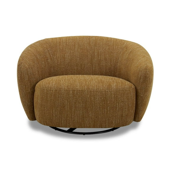 Divani Casa Norris - Modern Mustard Fabric Swivel Accent Chair