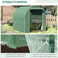 thumbnail image 4 of Outsunny 6' x 6' x 6' Tunnel Greenhouse Outdoor Walk-In Hot House with Roll-up Plastic Cover and Zippered Door, Steel Frame, Green, 4 of 9