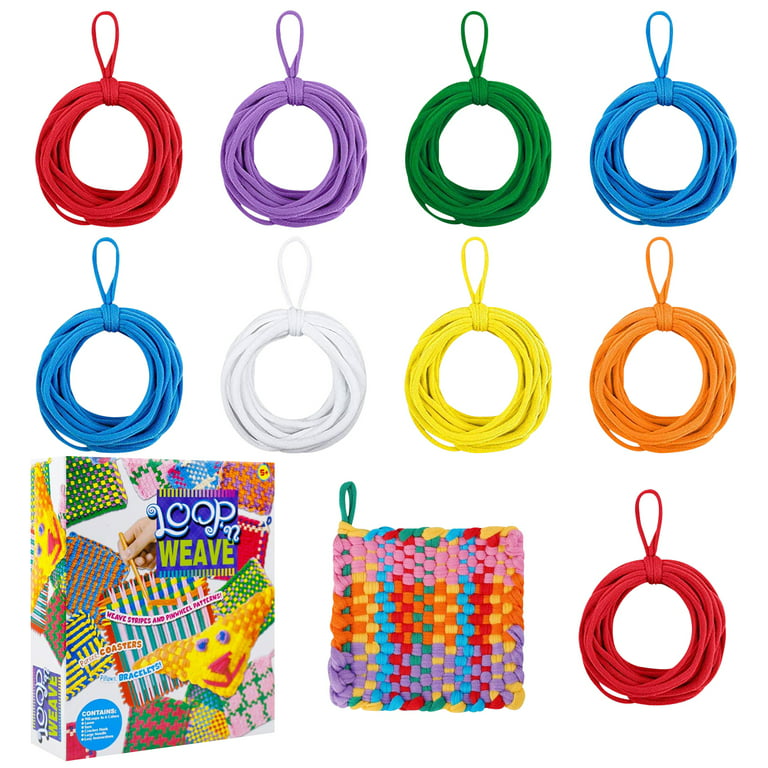 Weaving Loom Loops, Elastic Potholder Loops, Assorted Colors Loom Loops  Refills, Weaving Loom Toys for Kids Adults DIY Crafts Supplies 12 Colors