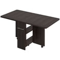 thumbnail image 1 of Brown foldable kitchen mesa para 4 con 2 almacenamiento estantes y 6 wheels - movable y space - saving para small kitchens y dining rooms, 1 of 10