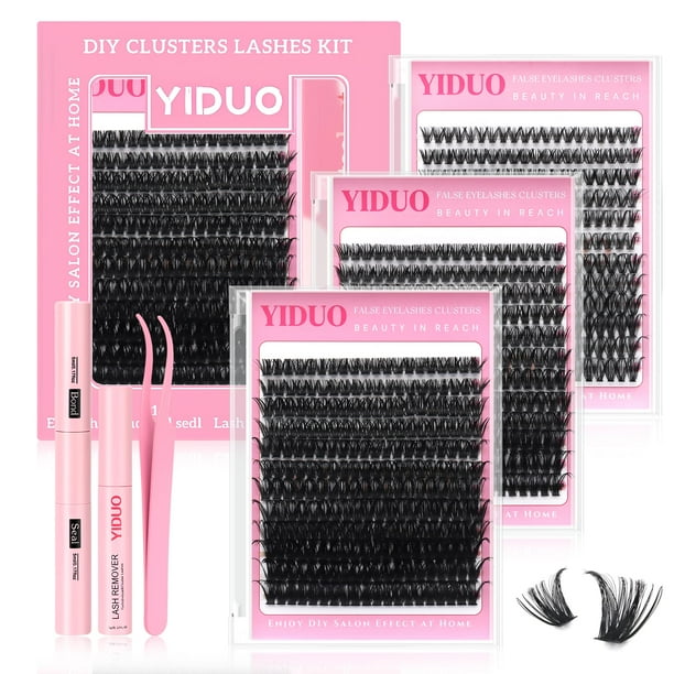 Kit de pestañas Eyelash Cluster YIDUO D Curl Fluffy Volume 720 unidades