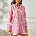 thumbnail image 5 of Richie House Casual Nights Women's Summer Print Bathrobe Zip Up Long Sleeve Sleepwear Dress RHW4094-B-M, 5 of 7