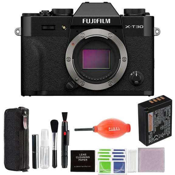 FUJIFILM X-T30 III Mirrorless Camera Body (Black) Bundle with Advanced Accessories