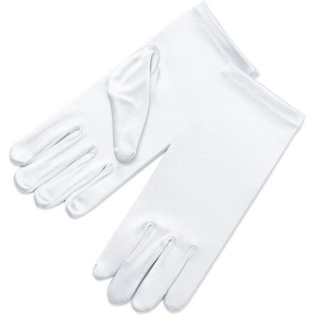 

Girl s Fancy Stretch Satin Dress Gloves Wrist Length 2BL-Girl s Size Medium (8-12yrs)/White