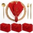 thumbnail image 1 of Lot de 36 Serviettes en Tissu Rouges Serviette en Coton et Lin 16 x 16 Pouces Serviettes Rouges en Tissu Faites à la Main avec Franges Douces Lavables Serviettes de Table Rustiques pour Mariage Fête Table de Souper, 1 of 7