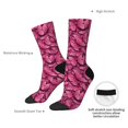 thumbnail image 2 of Yiaed Pink Butterfly Print Great elasticity Crew Socks Sports socks for Men and Women, 2 of 5