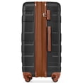 thumbnail image 3 of Set of 3 Hardside Carry on Suitcase Sets with Expandable Luggages and 360° Spinner Wheels, Portable Lightweight ABS Luggages Set, Black & Brown(20IN/24IN/28IN), 3 of 7
