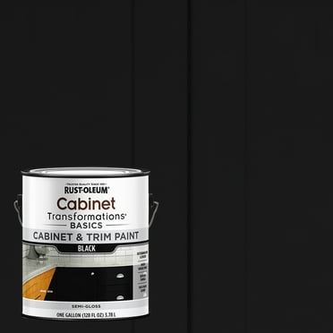 Black, Rust-Oleum Cabinet Transformations Basics Semi-Gloss Cabinet and Trim Paint- Gallon, 2 Pack
