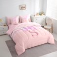 thumbnail image 3 of Manfei Gradient Flying Butterfly 7pcs Bedding Comforter Set for Children Kids Teens,Letter Monogrammed Initial S Queen Bedding Sets Super Cozy,Bling Glitter Queen Sheet Sets, 3 of 8