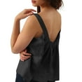 thumbnail image 2 of Sevevn Women's Solid Color Casual Summer Square Neck Sleeveless Backless Tank Tops Summer Gift Black XXXL, 2 of 9