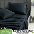 thumbnail image 5 of Lux Decor Collection Rayon from Bamboo Blend Sheets King Size - 4 Piece Cooling Bed Sheets Set, Black, 5 of 9
