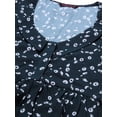 thumbnail image 5 of DressBerry Women's Printed Viscose Rayon Short Flared Sleeves Pleated Crop Top Flared Hem Lightweighted Casual&nbsp;Summer Wear Waist Length Regular Short Blouse, 5 of 7