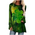 thumbnail image 2 of Qiopertar Mode Femme Imprimé Saint-Patrick Hauts Amples Manches Longues T-Shirts Col Rond Blouse Liquidation Livraison Gratuite à Moins de 5$ jusqu'à 90 % de Réduction, 2 of 6