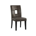thumbnail image 3 of Weston Home Landen Keyhole Faux Leather Dining Side Chair, Dark Brown (Set of 2), 3 of 6