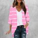 thumbnail image 4 of Mujeres de Manga Larga Tops de Moda Casual Impresión Suelta Cubrir Blusa de Cárdigan, Poliéster Suave Manga 3/4, 4 of 5