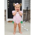 thumbnail image 3 of BemeyourBBs Baby Girls Golf Outfits Newborn Baby Girl Hospital Outfit Plaid Bubble Romper New to The Club Letter Golf Embroidery Puff Short Sleeve Doll Collar Bodysuit and Headband Set, 3 of 9