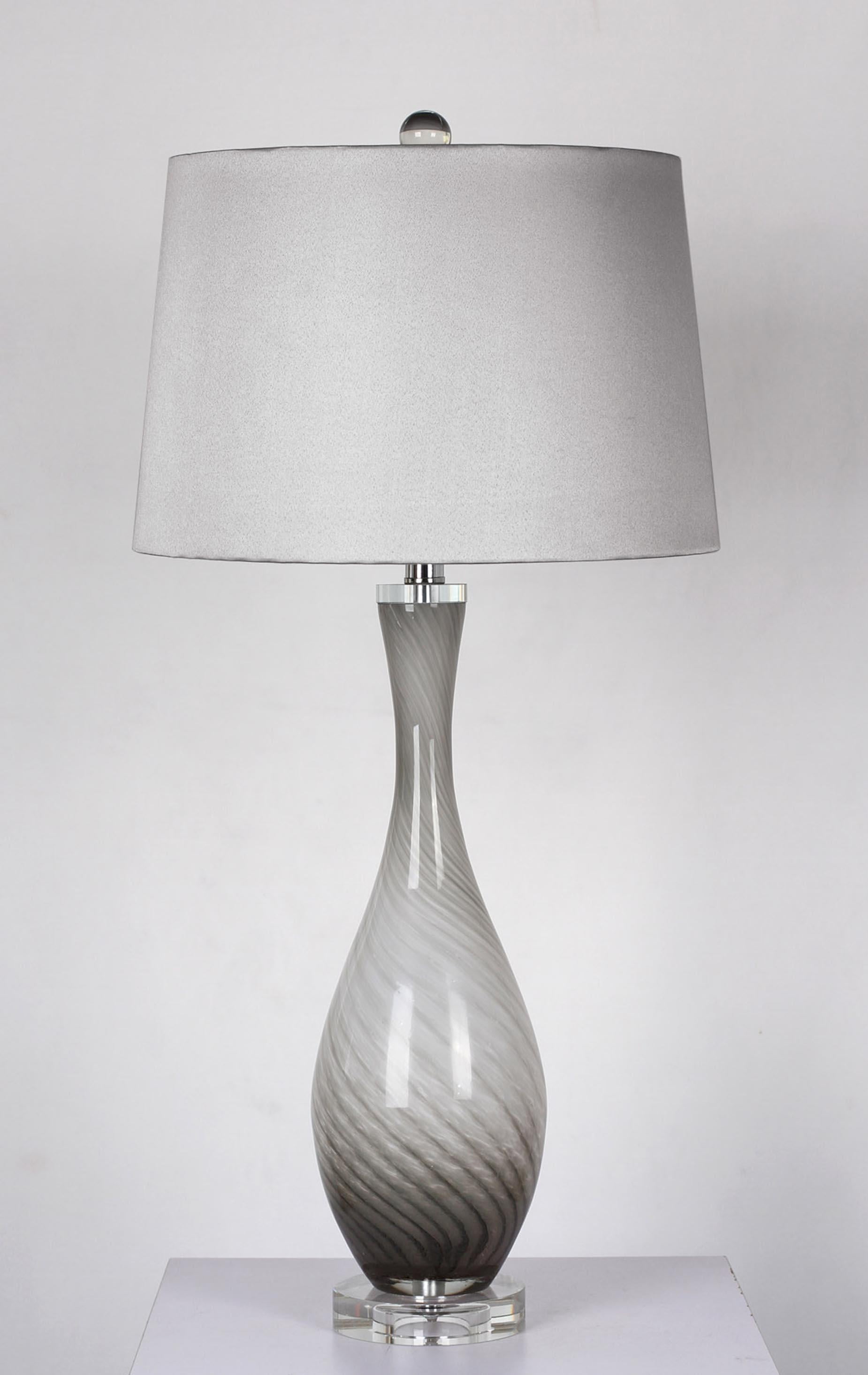 grey glass lamp base