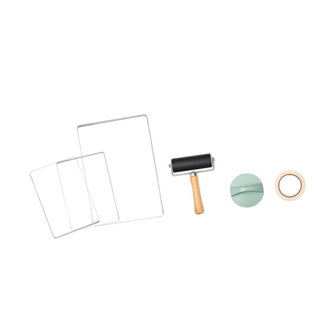 Fiocias Gel Printing Plate Kit DIY Supplies Multifunctional Washable Easy to Clean Reusable Printmaking Tool for Craft Home Decor Art