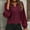 Wine, variant on Athletic Tops Beige Pleated V-Neck Party Tops for Women Long Sleeve Ruffle Trim Sleeve Tops