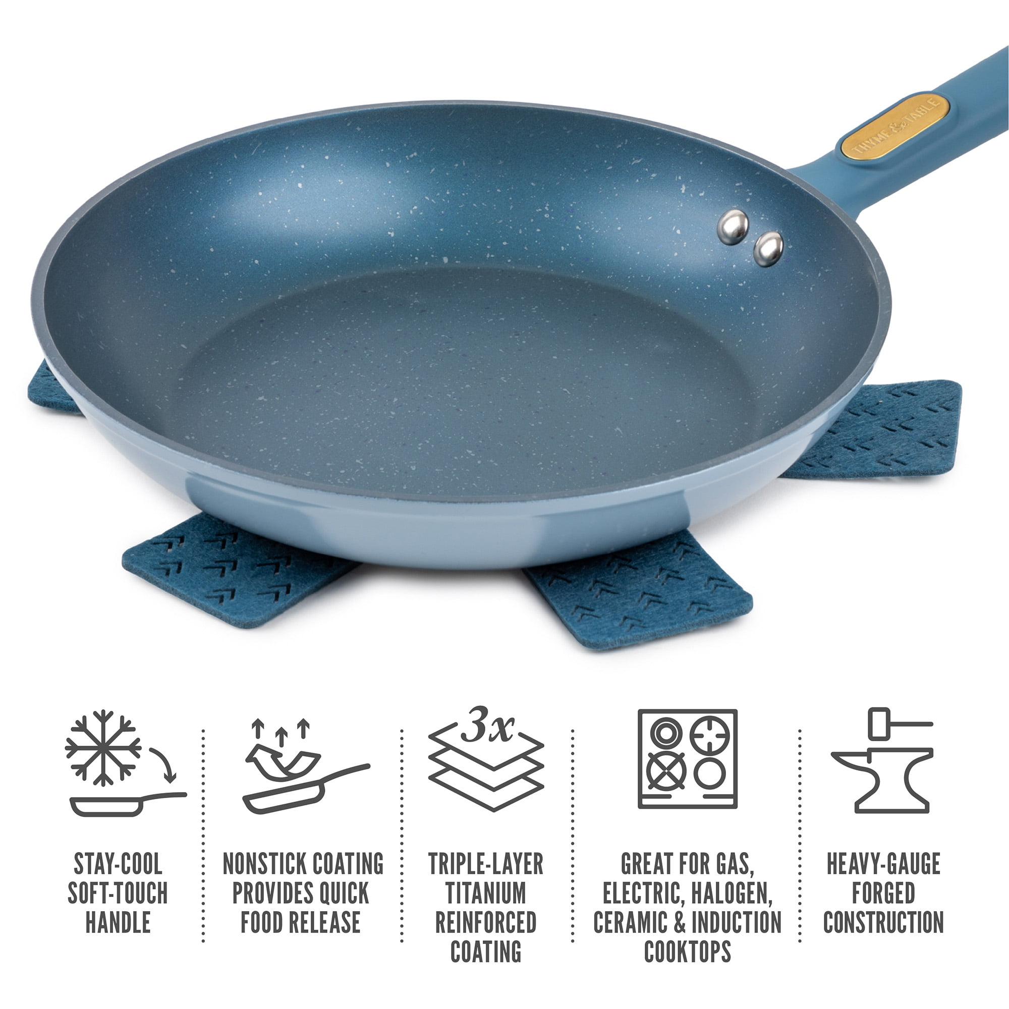 Blue 12-Inch Nonstick Fry Pan Ceramic Collection – Thyme&Table