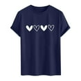 thumbnail image 3 of EchfiProm Mens Navy T shirts Short Sleeve Shirts Valentine Heart Basic Graphic Tops for Young Mens L, 3 of 4