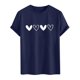 thumbnail image 3 of Tops para hombre, blusas y camisas de cuello redondo y manga corta para hombre. Camiseta/camisa informal de cuello redondo y manga corta con estampado de corazones para hombre. Tops de poliéster para, 3 of 4