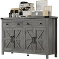 thumbnail image 2 of Timagebreze 55"W Inch Storage Sideboard with Coffee Bar Station,Farmhouse Buffet Cabinet with 4 Doors & 2 Drawersfor Dining Room & Kitchen,Grey, 2 of 8