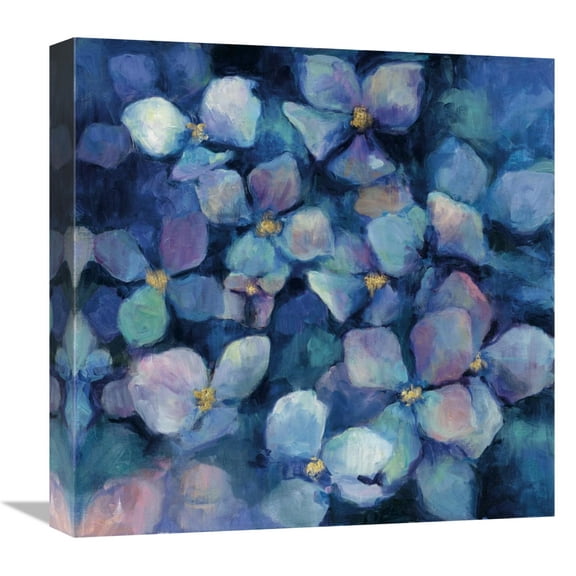 Global Gallery's 'Midnight Blue Hydrangeas with Gold' By Marilyn Hageman Stretched Canvas Wall Art