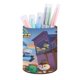 thumbnail image 1 of El Oeste Salvaje de la Sheriff Callie-theme Cylinder Pen Holder Pencil Organizer with Flannel Lining PVC Leather Material Cardboard Base for study work 10*8CM, 1 of 6
