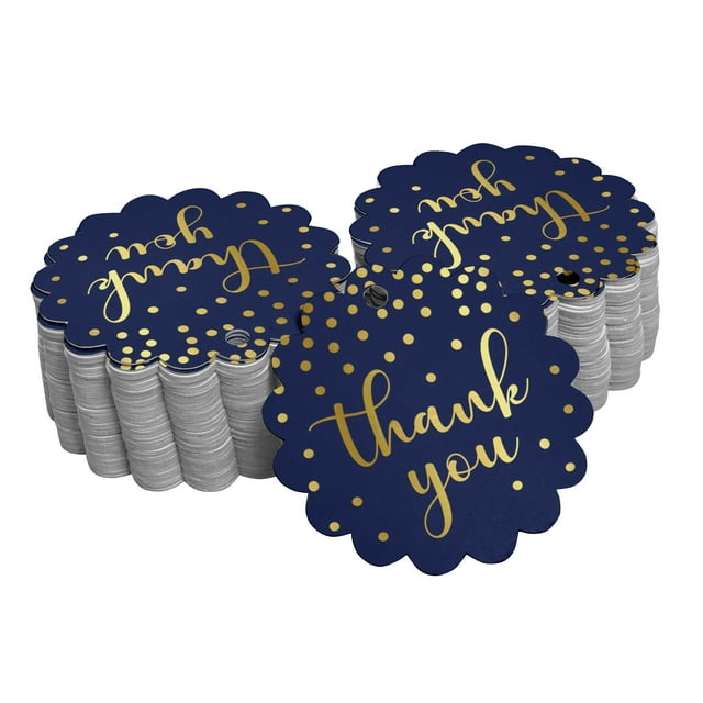 Inkdotpot Étiquettes de Douche Nuptiale Merci en Véritable Feuille d'Or 100 Pcs