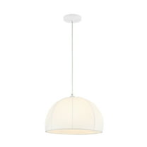 SAFAVIEH Neami LED White Fabric Pendant Light with White Linen Shade