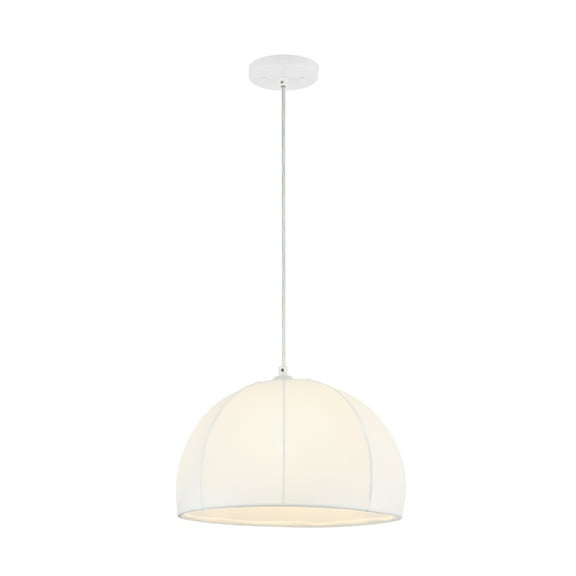 SAFAVIEH Neami LED White Fabric Pendant Light with White Linen Shade