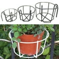 thumbnail image 1 of Travelwant Hanging Railing Planters Flower Pot Holders Plant Iron Racks Fence Metal Potted Stand Mounted Balcony Round Plant Baskets Shelf Container, 1 of 7