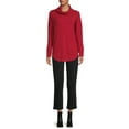 thumbnail image 2 of Time and Tru Women's Cowl Neck Waffle Tunic, 2 of 5