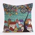 thumbnail image 5 of Funda de almohada decorativa de cuatro piezas, diseño único, exterior, funda de almohada en forma de concha, 45 * 45 cm, funda de almohada retro pintada a mano brillar Electrónica, 5 of 5
