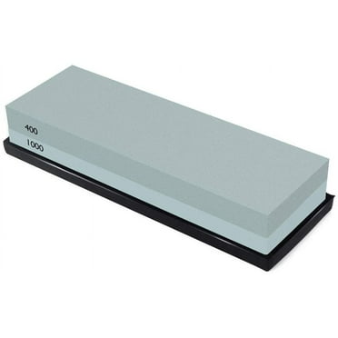 Knife Sharpening Stone Combination Dual Sided Grit With Base for Sharpening and Polishing Tool with Non-Slip Base for Kitchen Knives, Hunting Knives, Pocket Knives and Tool Blades (400/1000)
