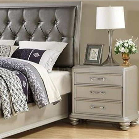 Mahogany Bun Feet - Benzara 3-Drawer Wooden Night Stand With Bun Feet