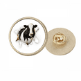 thumbnail image 1 of Damage Animal Paper Cows Art Deco Fashion Round Metal Golden Pin Brooch Clip, 1 of 3
